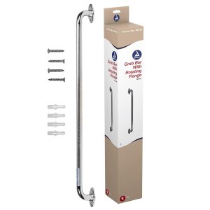 Dynarex Barra de agarre moleteada de brida giratoria de 24 pulgadas, acero inoxidable con centro texturizado, antideslizante del riel de seguridad, Dynarex Barra de agarre moleteada de brida giratoria de 24 pulgadas, acero inoxidable con centro texturizado, antideslizante del riel de seguridad,