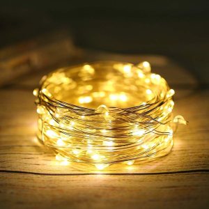 ANJAYLIA Paquete de 4 luces de hadas de 33 pies, 100 luces LED, funciona con pilas, mini luces estrelladas parpadeantes para bodas, fiestas, ANJAYLIA Paquete de 4 luces de hadas de 33 pies, 100 luces LED, funciona con pilas, mini luces estrelladas parpadeantes para bodas, fiestas,