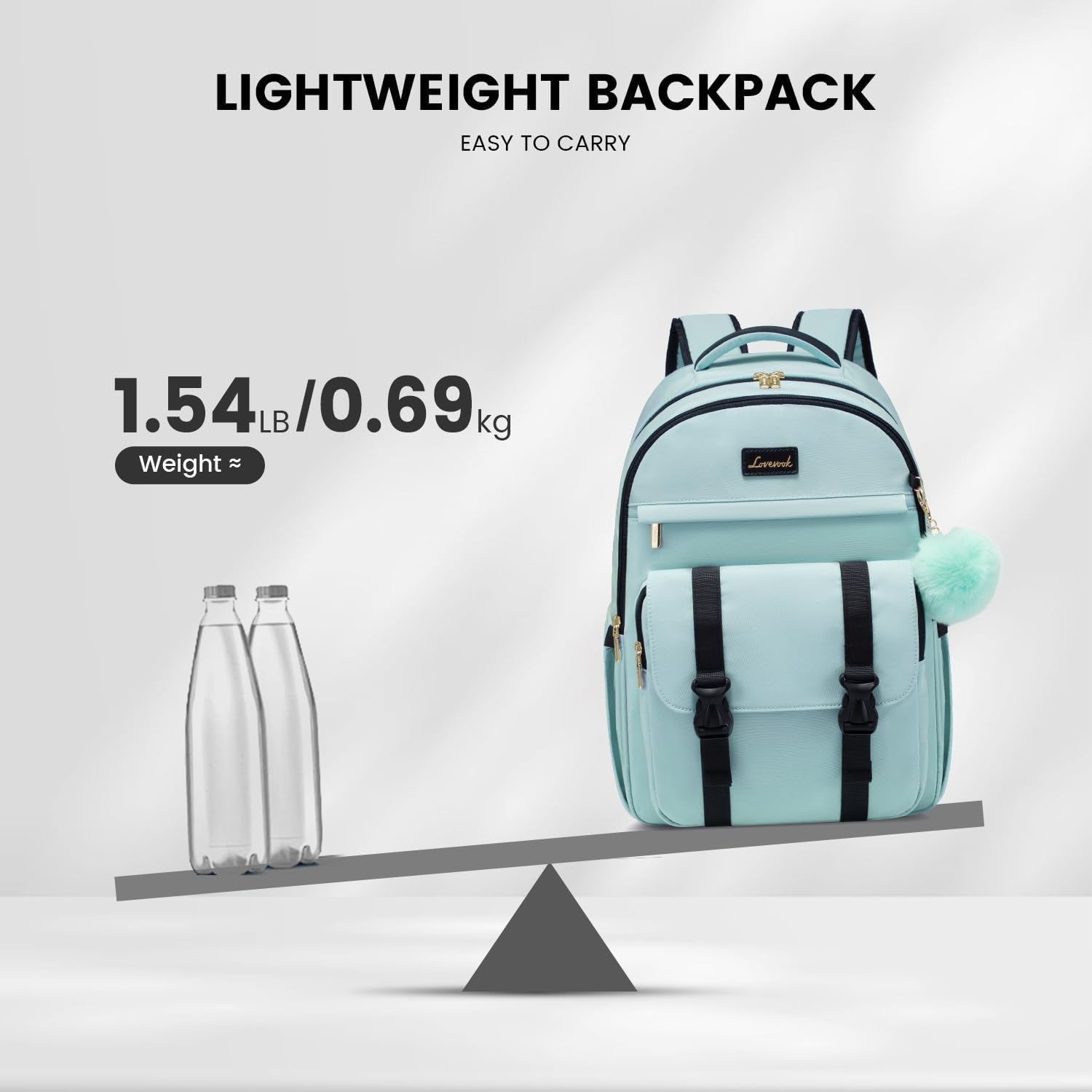 LOVEVOOK Mochila para laptop para mujer bolsas de computadora de negocios para viajes de trabajo, Verde (Mint Green), Mochila