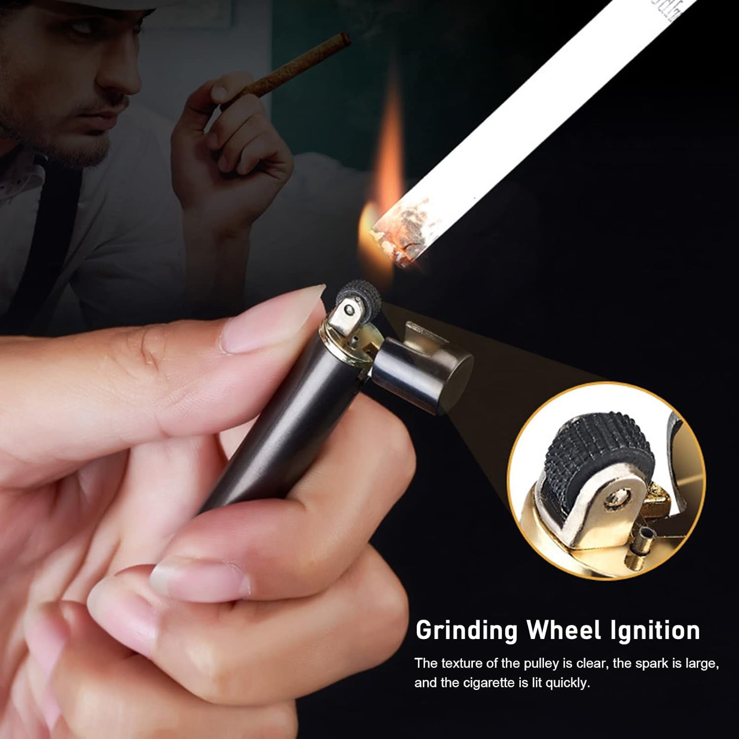 Encendedor de antorcha de 2 piezas, mini tira cilíndrica recargable, encendedor de gas suave, portátil, ajustable, para cocina, interior, exterior,