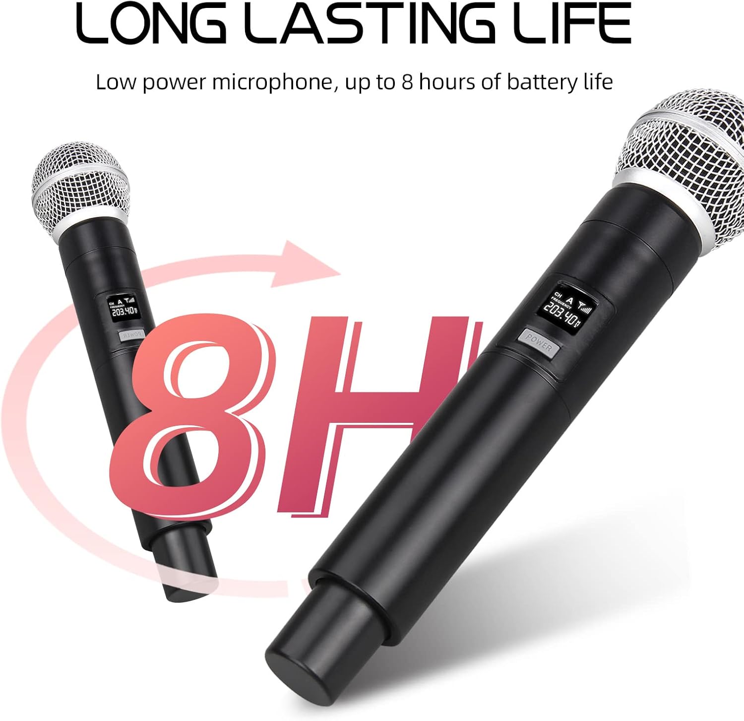 D Debra Audio VM302 Sistema de micrófono inalámbrico con micrófono de mano dual tiene interfaz XLR para el hogar, karaoke, boda, conferencia,