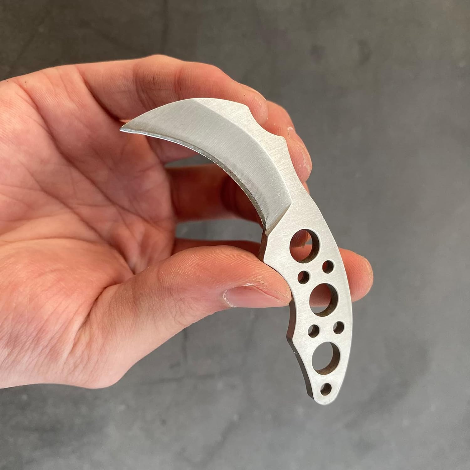 LFHC Cuchillo pequeño de hoja fija con cuello de garra con funda Kydex, collar mini EDC cuchillo táctico de bolsillo, cuchillo de caza de