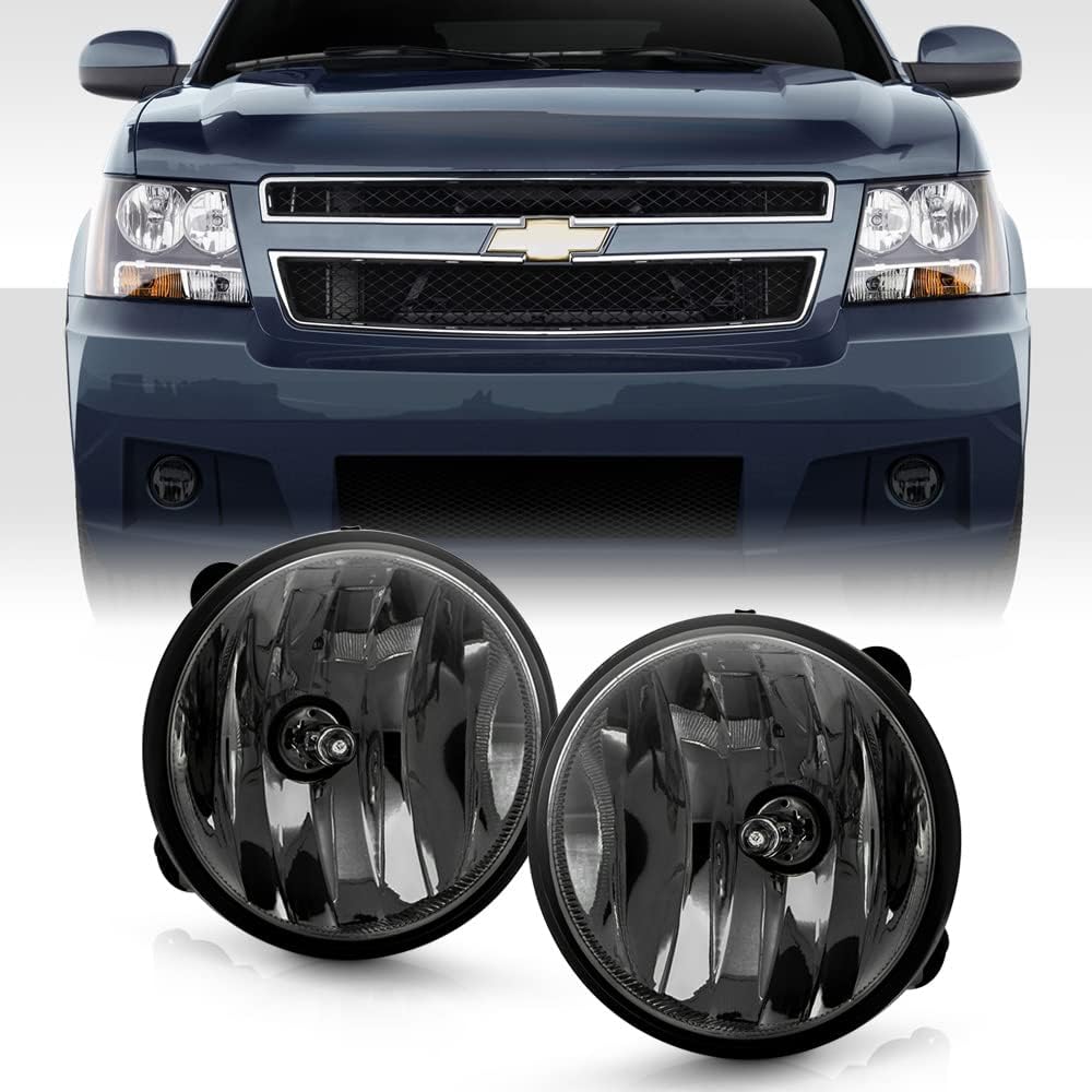 ACANII – Para Chevy Suburban Tahoe GMC Yukon Avalanche Acadia 2007-2014 lente ahumada, luces antiniebla, conjunto de par de lámparas