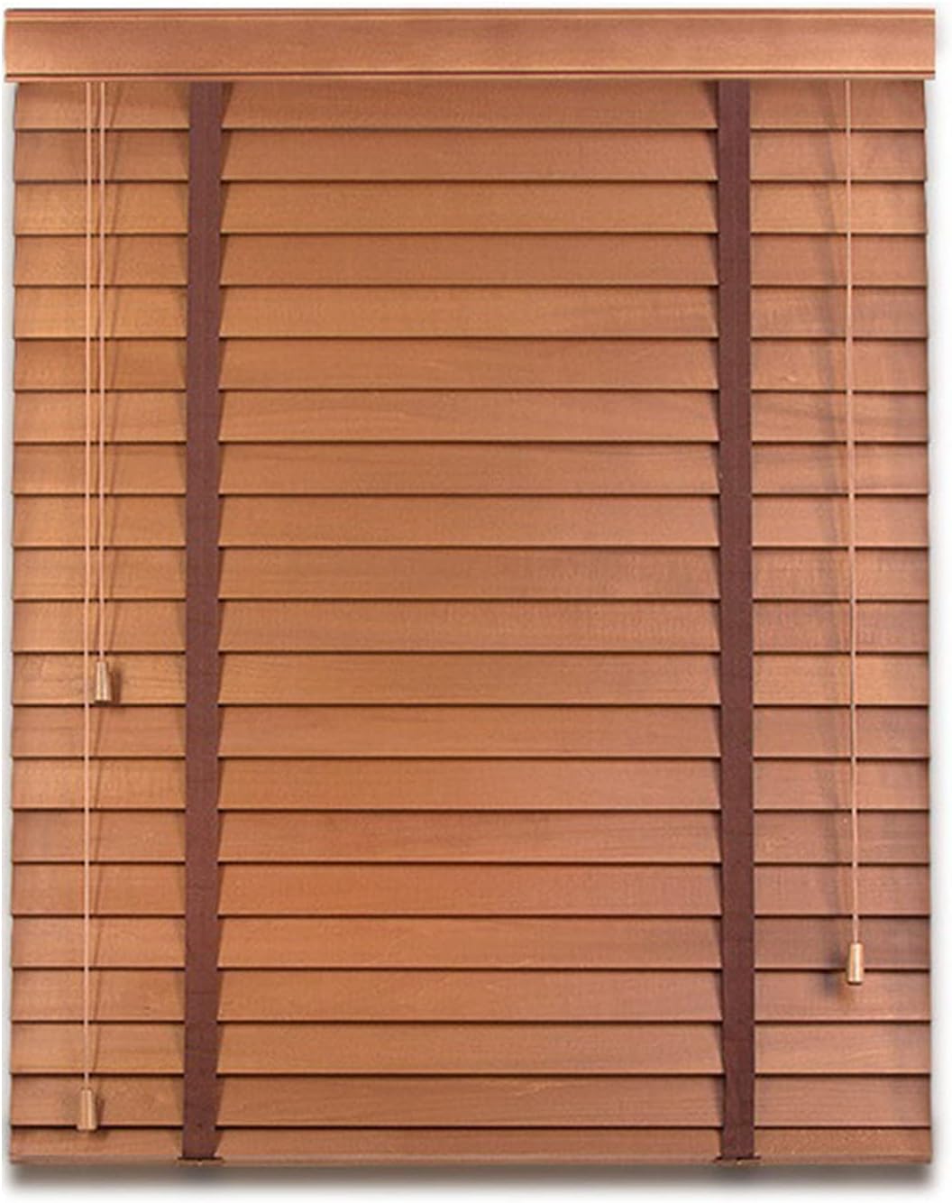 Persianas venecianas de madera, persianas horizontales con cintas, persianas venecianas de madera real para ventanas, cortinas de aislamiento
