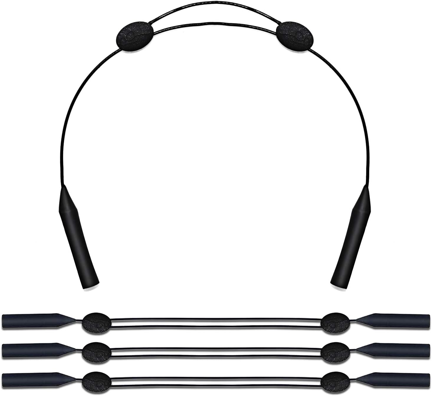 BERYLER Paquete de 4 correas ajustables para gafas, correa duradera para lentes de sol, correa impermeable para gafas, correa antideslizante para
