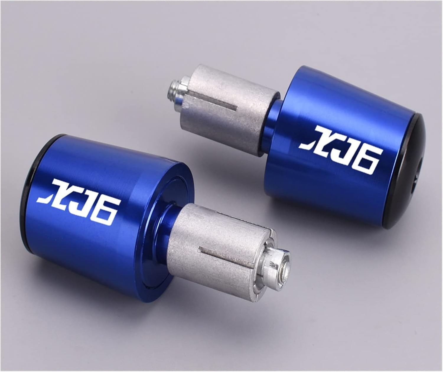 Tapas de manillar de motocicleta con logotipo XJ6 para XJ6 Diversion XJ 6 2017 2018 2019 2020 2021 2022 Accesorios extremo del mango (Color azul)