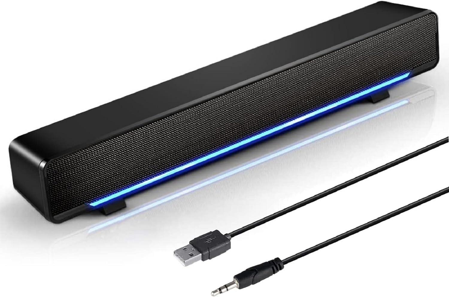 MARBOO Actualizado Altavoces de computadora para escritorio, barra de sonido Bluetooth, conexión auxiliar de 0.138 in, altavoces alimentados por USB