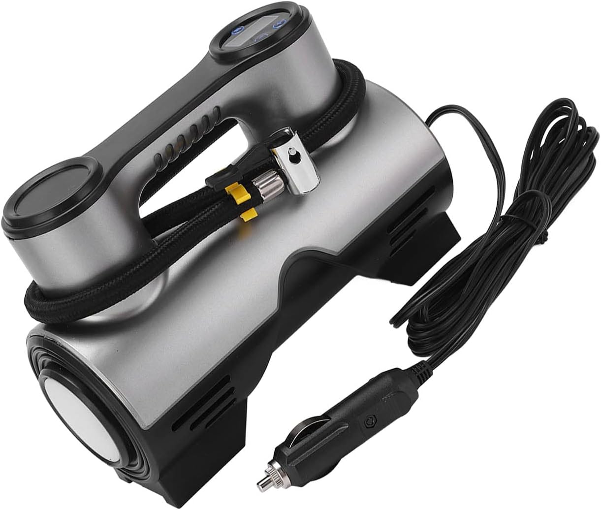 Inflador de neumáticos de automóvil – Bomba de aire eléctrica de 12 V 120 W, 150 PSI 35 Lmin, pantalla en tiempo real, linterna brillante, compresor