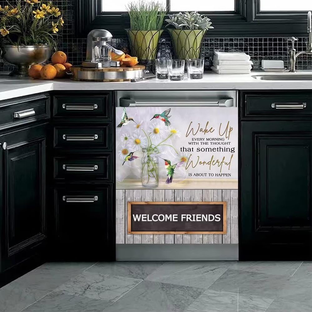 Maravilloso imán de margarita para puerta de lavavajillas, florero de flores para lavavajillas, decoración magnética de cocina, calcomanía para