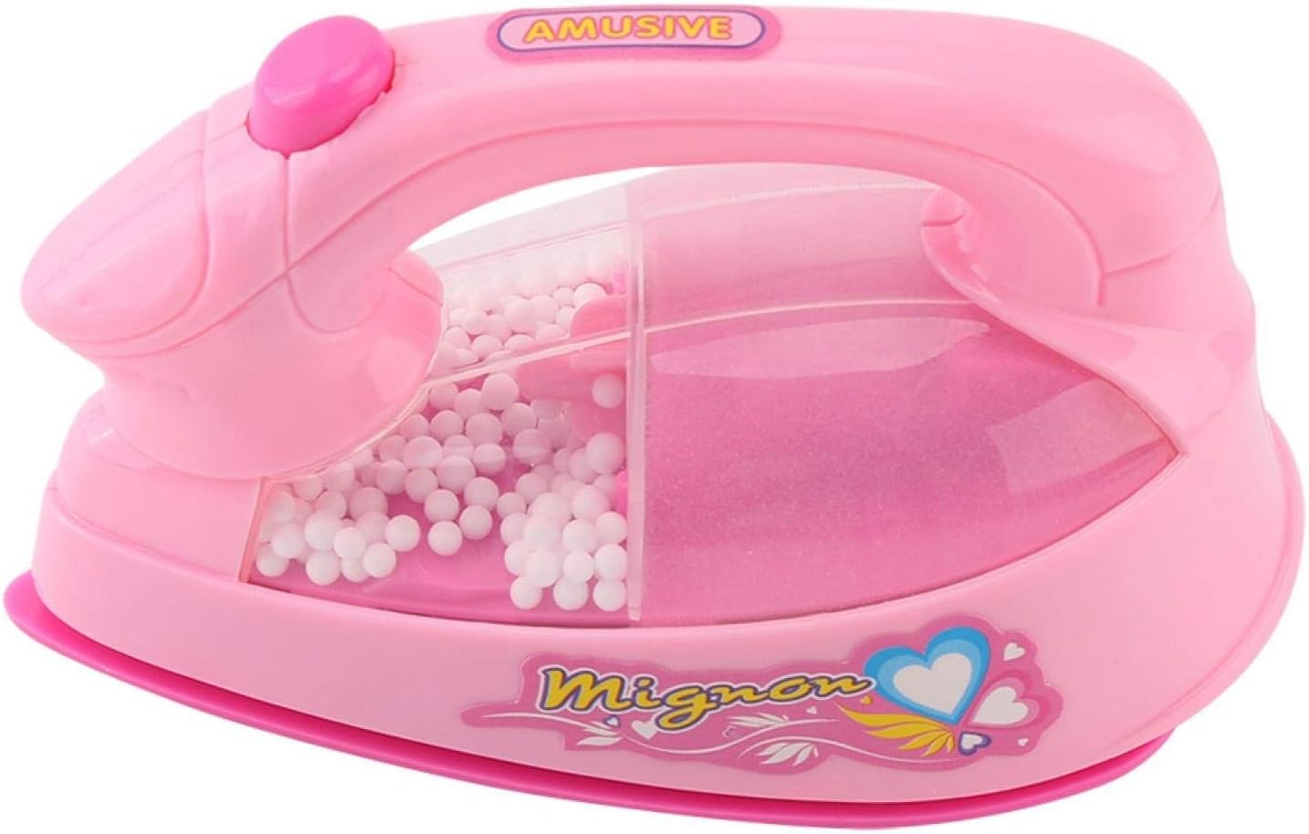GOTOTOP Mini juguete eléctrico de hierro para niños, juguete de hierro de plástico rosa para niños, bebé, niña, juego de electrodomésticos, juguete