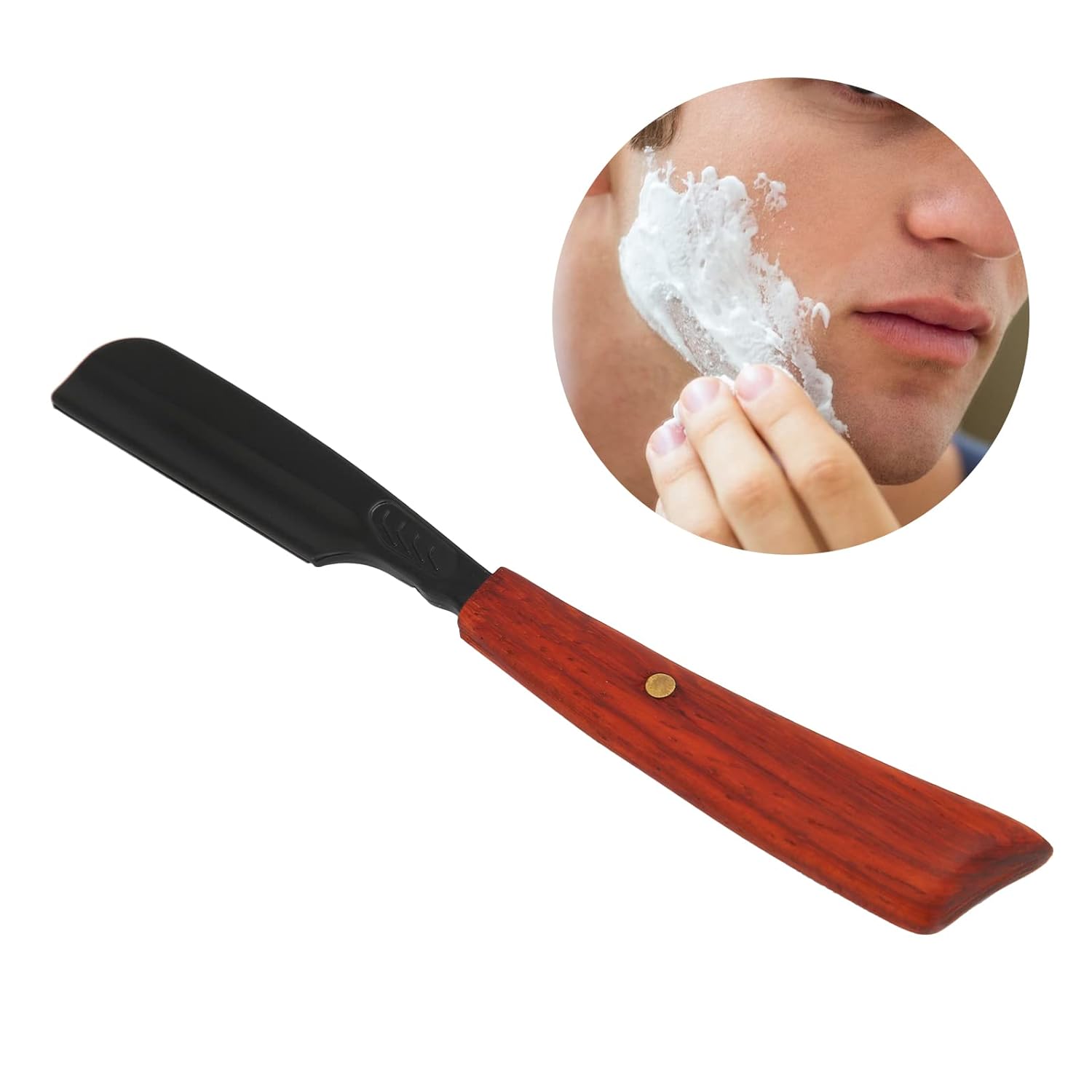 Soporte profesional para afeitadora de borde recto, no plegable, mango recto, soporte para afeitadora de corte de aleación de zinc para cabello,