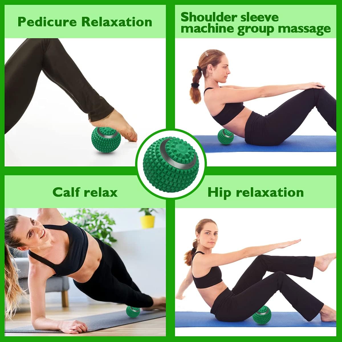 Wolady Bola de masaje vibratoria de 4 velocidades de alta intensidad, rodillo de masaje de yoga, alivio del dolor de tensión muscular y bolas de