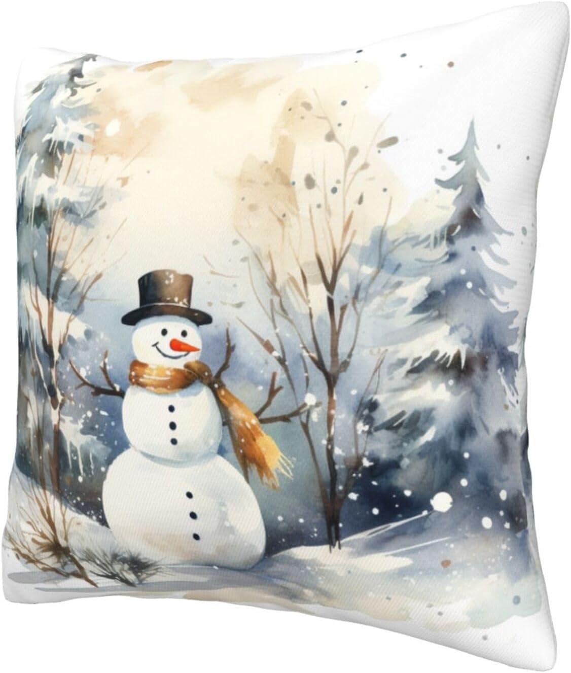 sunzoneflo Funda de almohada de Feliz Navidad, patrón de muñeco de nieve de Navidad, decoración de invierno, decoración de sofá, decoración de