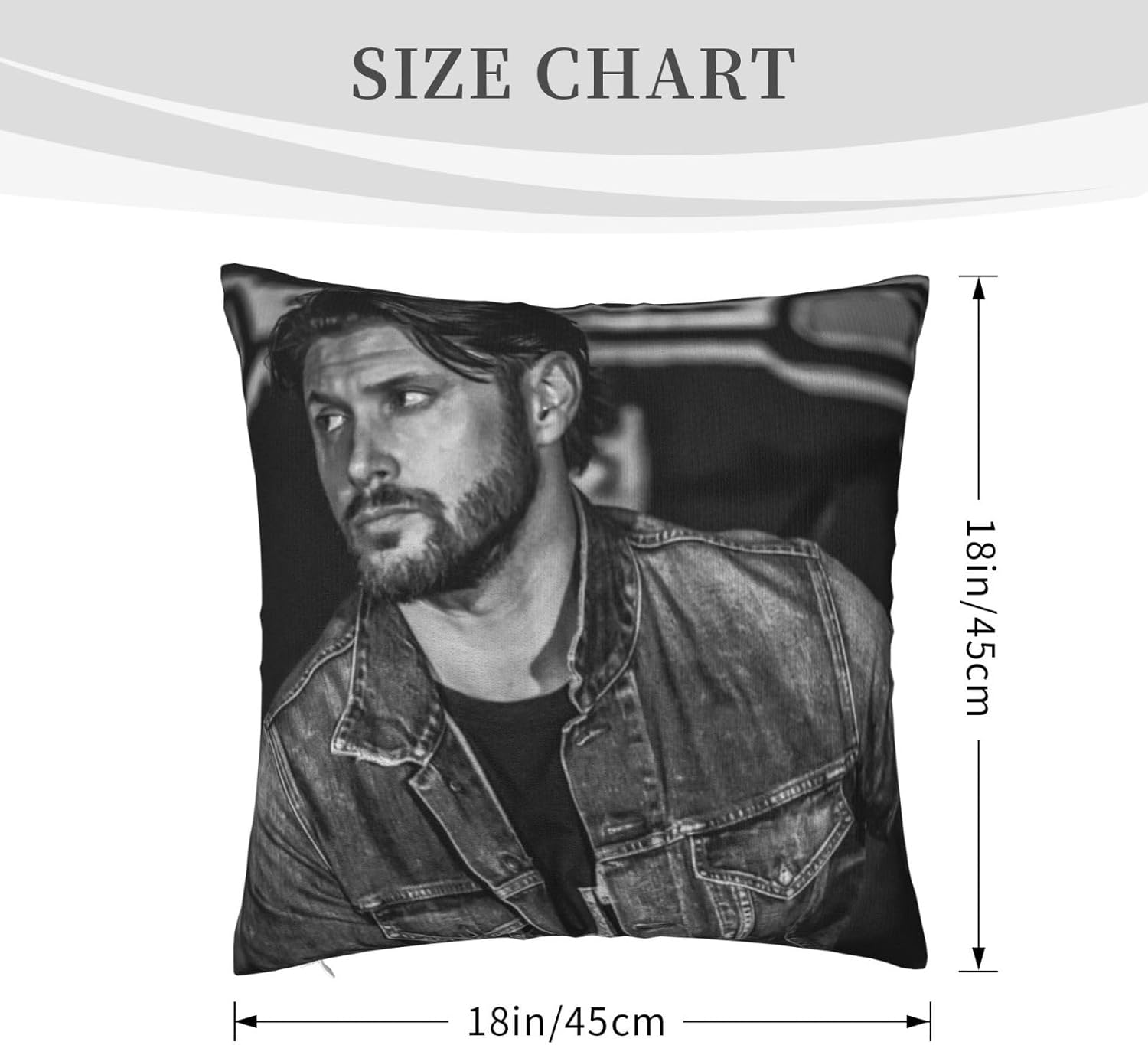 Belikerem Jensen Ackles – Funda de almohada con estampado dúplex, funda de almohada suave y transpirable de 18 x 18 pulgadas