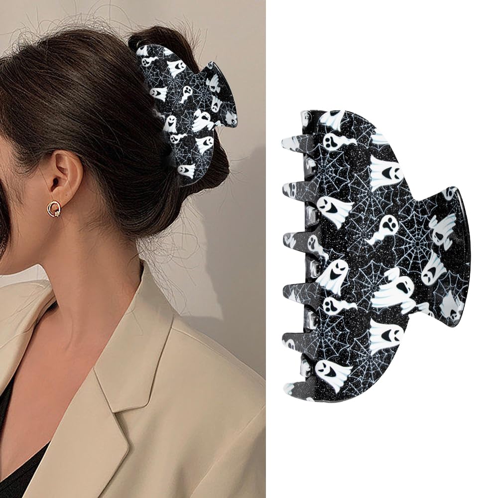 Pinzas para el cabello de Halloween, fantasma, antideslizantes, tela de araña, mueca negra, diseño exquisito, clips de garra, regalos de fiesta,