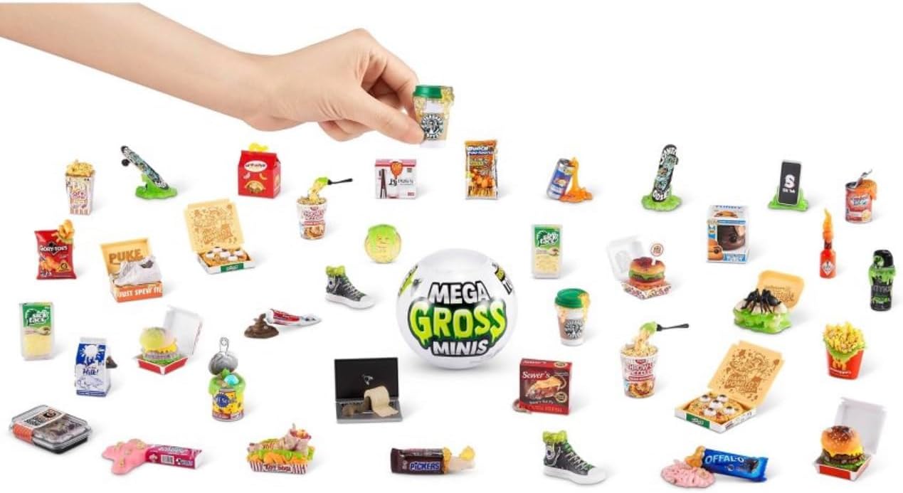 ZURU Plus Two 5 Surprise Mega Gross Minis – Estuche de coleccionista de cápsulas de limo Mega Gross Minis, paquete de cápsulas de slime. Juguetes