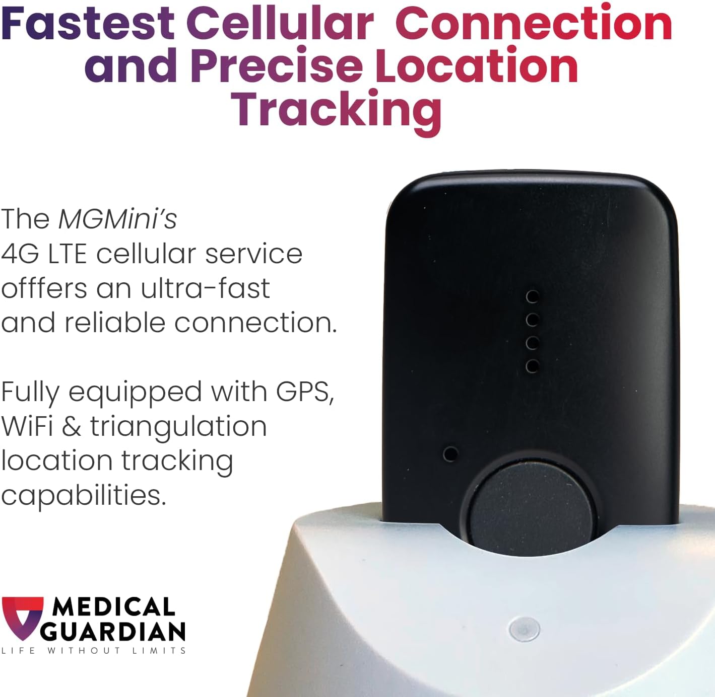 Medical Guardian MGMini – Sistemas de collar de alerta médica para personas mayores, botón de pánico rápido y confiable resistente al agua,
