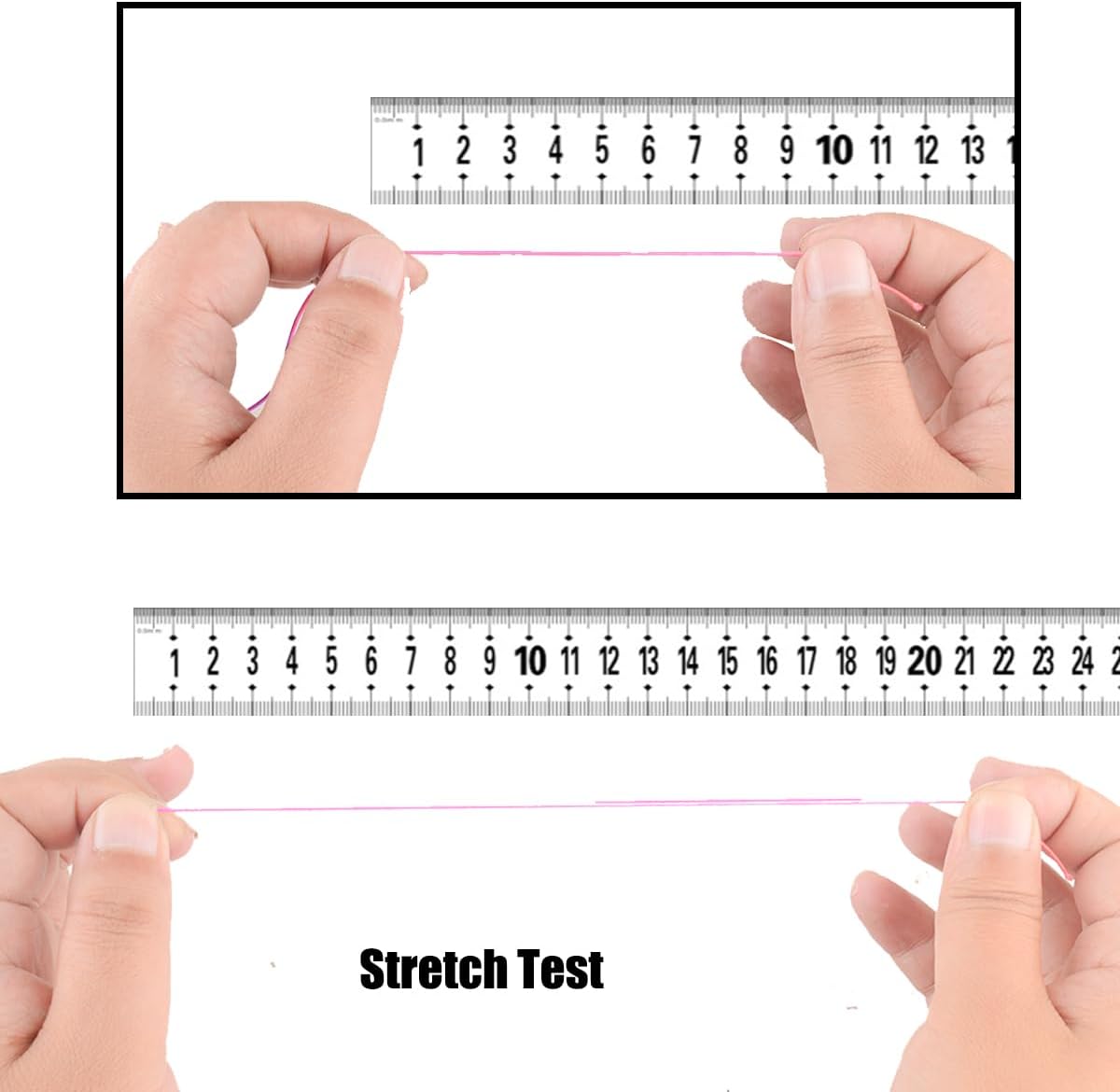 2 rollos de cuerda elástica para pulseras, cuerda elástica de 0.039 pulgadas para hacer pulseras, cuerda de hilo resistente para hacer joyas,