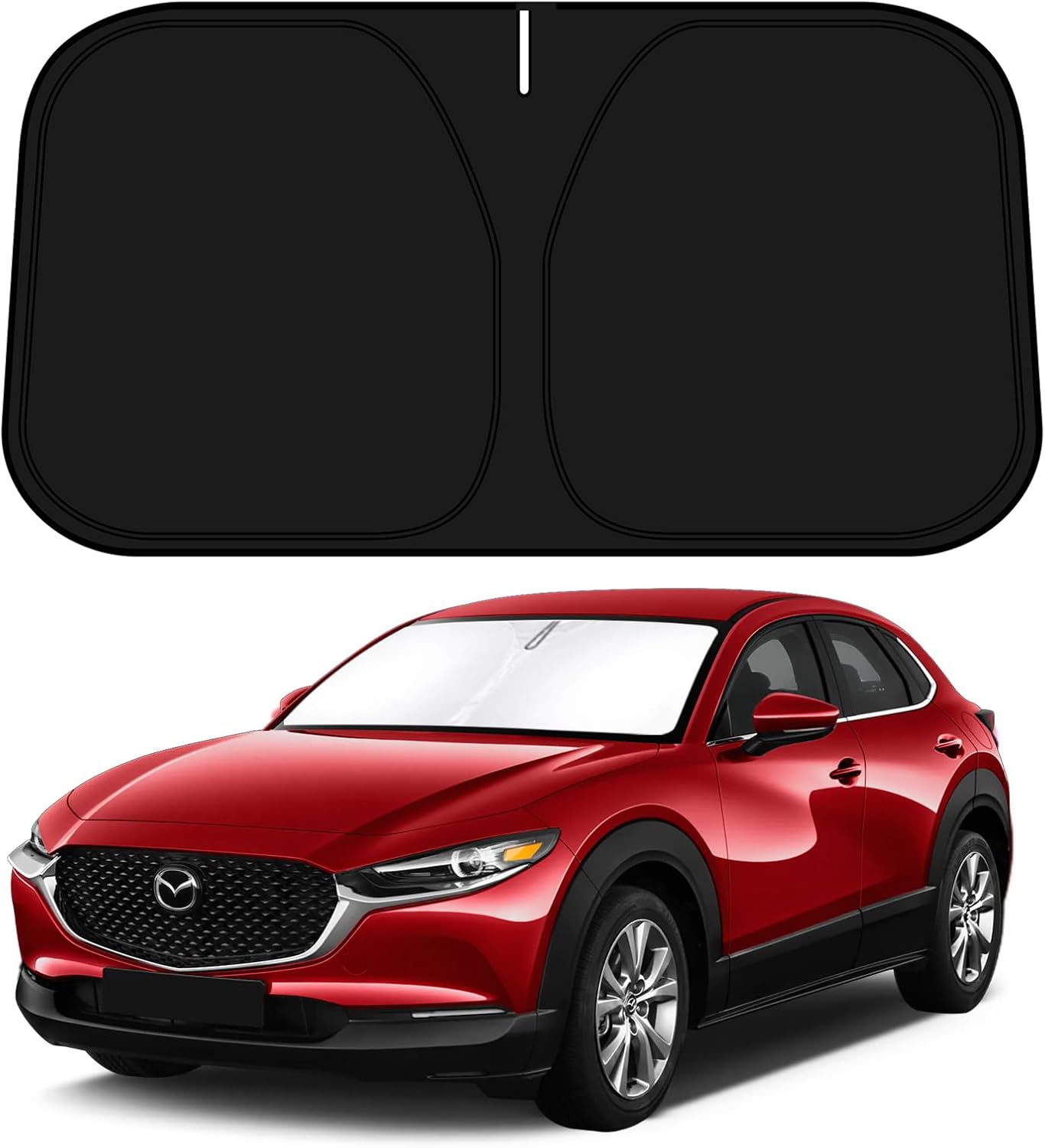 D-Lumina Parasol para parabrisas para Mazda CX-30 CX30 2019-2023, parasol para ventana delantera, bloquea los rayos UV del calor, plegable, 2 capas,