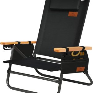 Silla de playa, silla compacta de 4 posiciones ajustables, silla plegable portátil, silla de camping con bolsillo lateral, reposacabezas, soporte Silla de playa, silla compacta de 4 posiciones ajustables, silla plegable portátil, silla de camping con bolsillo lateral, reposacabezas, soporte