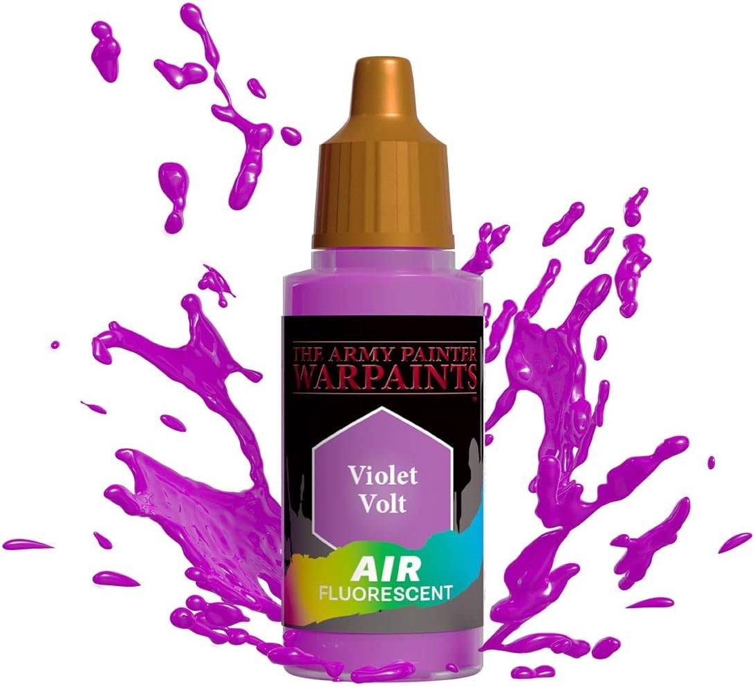 The Army Painter Warpaint Air Fluorescent Violet Volt  Pintura acrílica no tóxica a base de agua muy pigmentada para juegos de rol de mesa, juegos