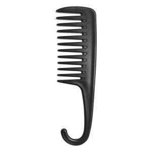 Wapodeai Peine de ducha de dientes anchos con gancho, bueno para cabello rizado húmedo y seco, peines de alta calidad sin enredos, color negro. Wapodeai Peine de ducha de dientes anchos con gancho, bueno para cabello rizado húmedo y seco, peines de alta calidad sin enredos, color negro.