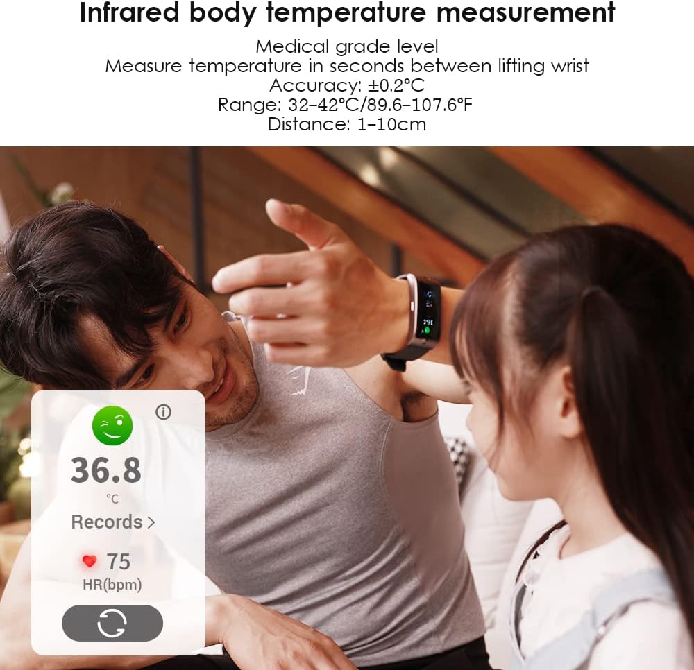 RoCar Para alcoholímetro, reloj inteligente, precisión de grado profesional, probador portátil de alcohol para respiración para uso personal y