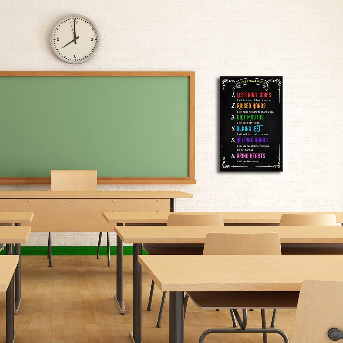 Busmko Lienzo decorativo para pared con regla de aula para estudiante, estudio, aprendizaje, pintura, decoración para escuela primaria, secundaria,