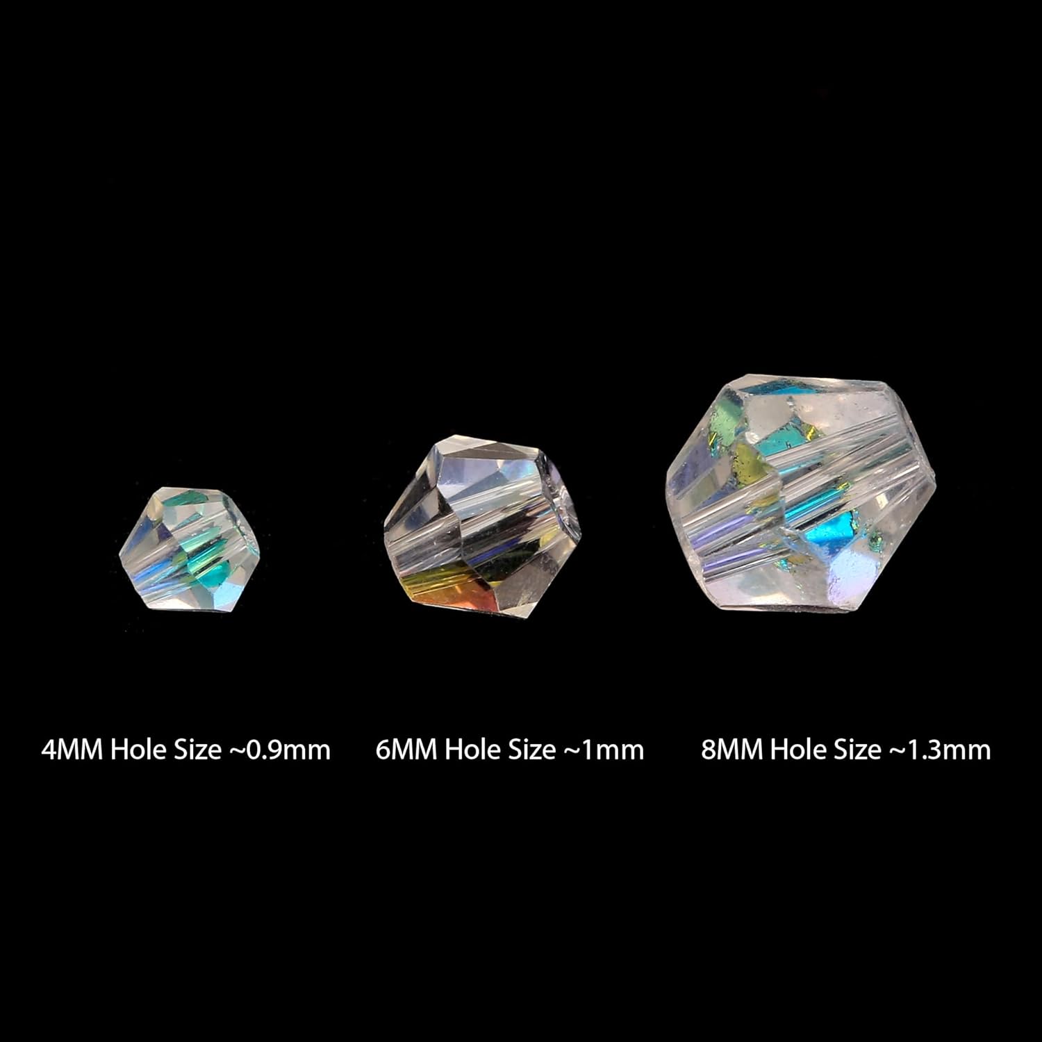 Cuentas de cristal de bicona, cuentas de cristal AB transparentes facetadas, cuentas espaciadoras sueltas a granel para manualidades, pulseras,