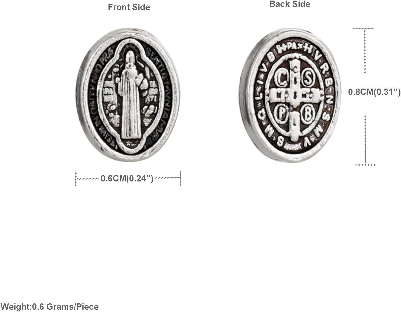 Exorcismo San Benito de NursiaMedalla MilagrosaCruz de Jesús Cuentas sueltas para DIY Rosario, collar, pulsera, coronilla de oración, pieza de