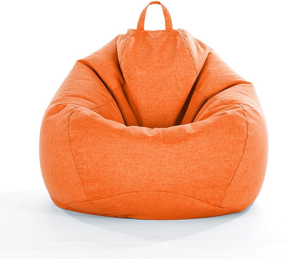 Morbuy Funda para puf de lino de color sólido para niños y adultos (sin relleno), funda suave para sofá cama, lavable, de gran tamaño, para sala de