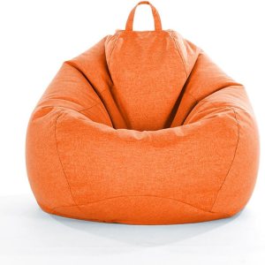 Morbuy Funda para puf de lino de color sólido para niños y adultos (sin relleno), funda suave para sofá cama, lavable, de gran tamaño, para sala de Morbuy Funda para puf de lino de color sólido para niños y adultos (sin relleno), funda suave para sofá cama, lavable, de gran tamaño, para sala de