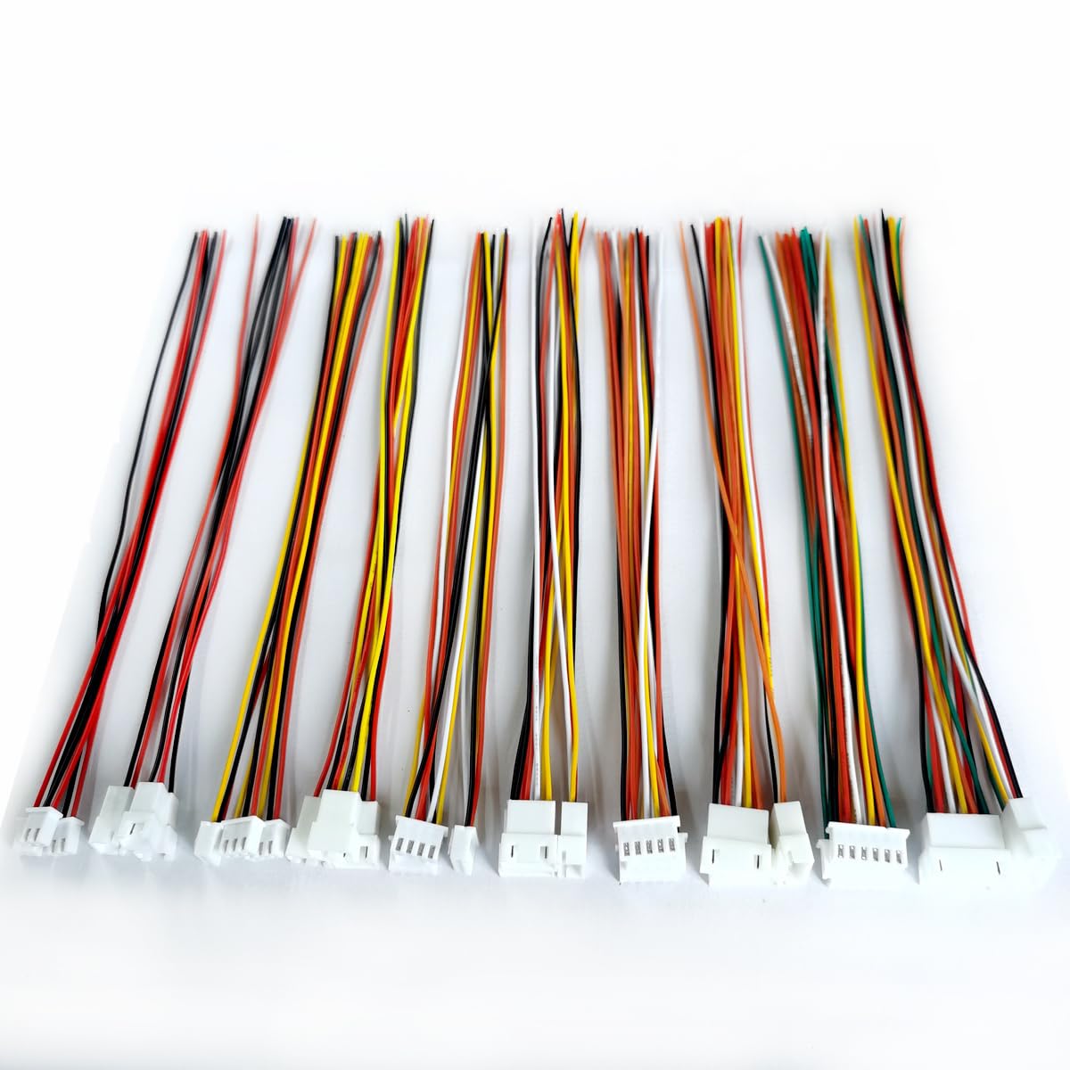 BOJOUL Para 15 juegos JST XH 0.100 in 2 + 3 + 4 +5 + 6 pines 26AWG macho + conector hembra con cable de alambre 7.9 in utilizado en juguetes de PCB