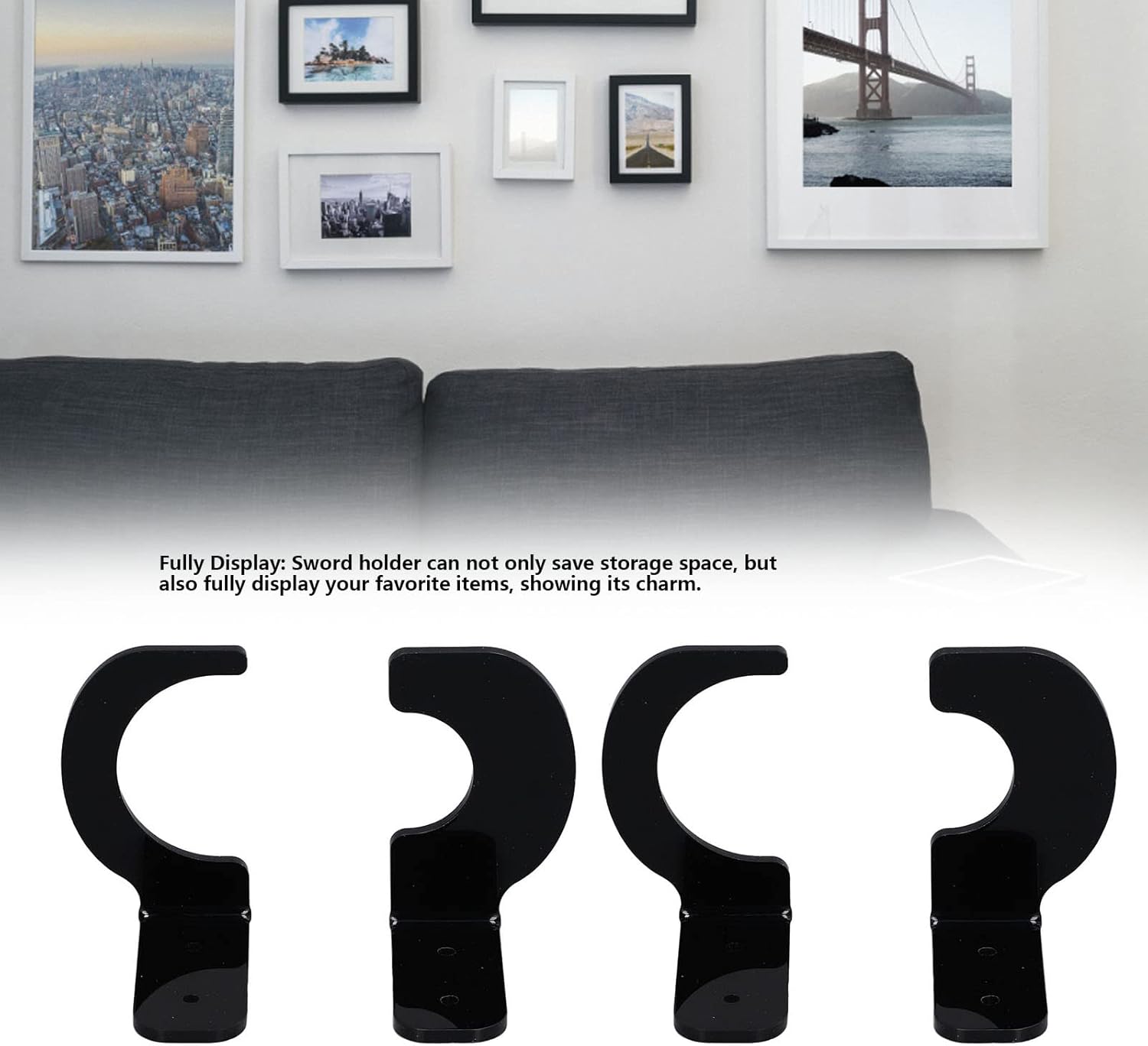 2Pack Sword Display Hanger, Wall Mount Acrylic Sword Organizer Rack for Home Office Living Room Bedroom (Acrylic 2)