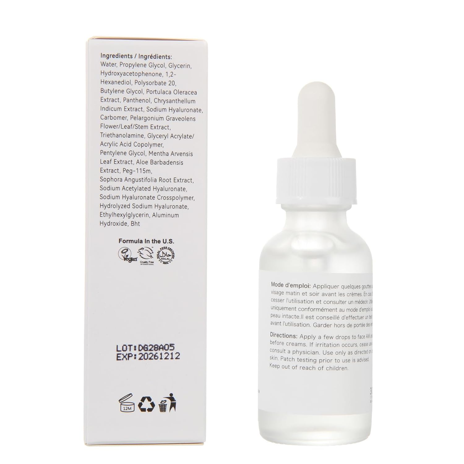 Suero facial de ácido hialurónico 2% + B5, suero de ácido hialurónico de 1.0 fl oz para cara, 1 onza de suero de ácido hialurónico, ácido