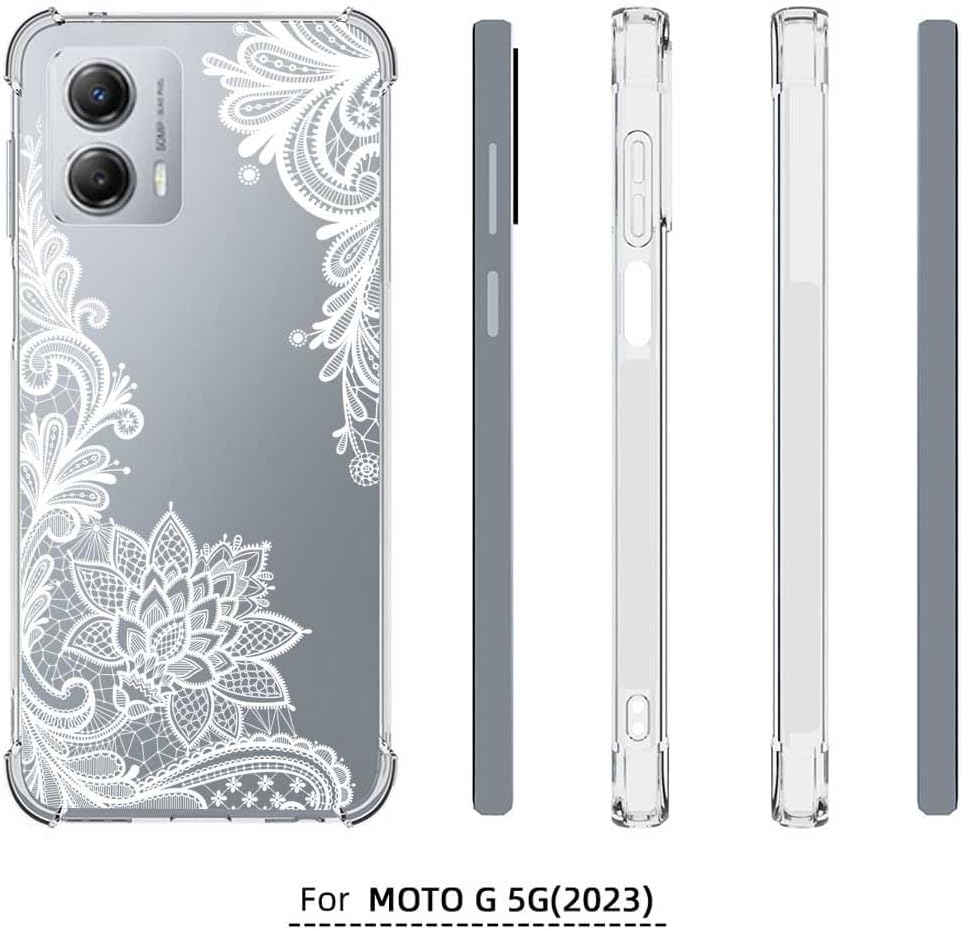 Funda para Moto G 5G 2023 (no para Moto G 5G 2022) Funda delgada y flexible de TPU para niñas y mujeres, Airbag, parachoques de goma de absorción de