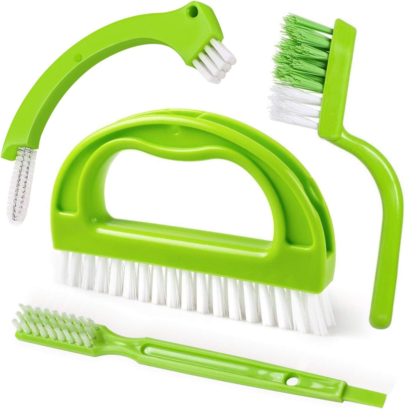 Living&Giving Grout Brush, (4 in 1) Grout Cleaner Brush, Tile Joint Scrub Brush with Handle, Stiff Cleaning Brush for All of The Household Such as