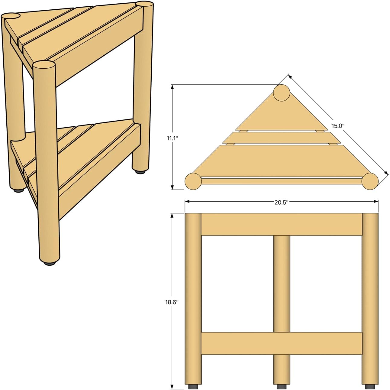 Asta Select – Taburete de ducha de esquina de teca maciza, taburete de madera de teca Poratble para spaduchainteriorexterior con estante de