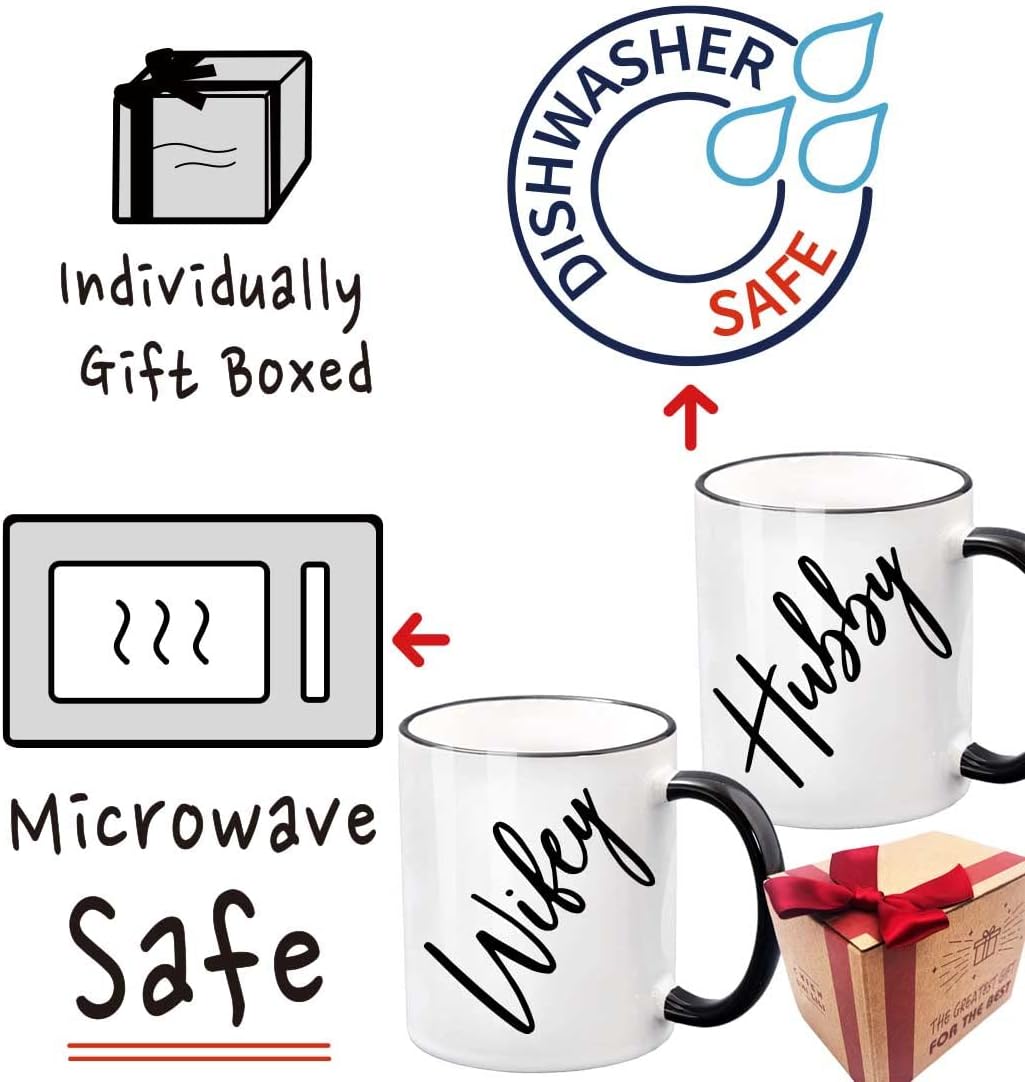 Taza de café de regalo para marido y esposa, regalo de boda, regalo de boda, regalo de despedida de soltera, regalo de boda único para pareja, juego