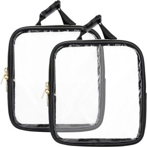 Relavel Bolsa de aseo aprobada por la Tsa, bolsa de maquillaje transparente, bolsa de viaje para artículos de tocador con cremallera, bolsa pequeña Relavel Bolsa de aseo aprobada por la Tsa, bolsa de maquillaje transparente, bolsa de viaje para artículos de tocador con cremallera, bolsa pequeña