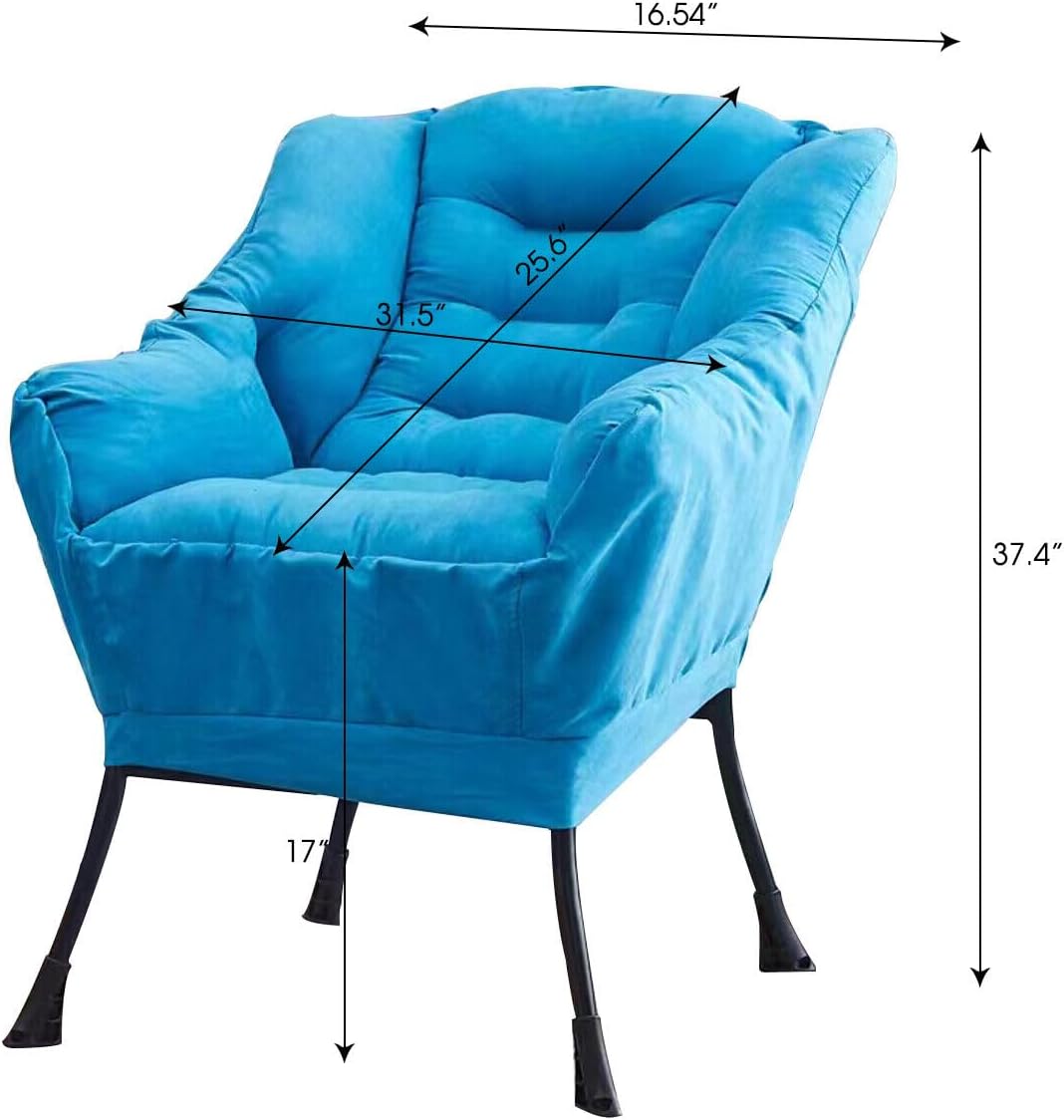 Silla Lazy con otomana, moderna silla grande con reposapiés y un bolsillo lateral, sofá individual silla de lectura para dormitorio, sala de estar,