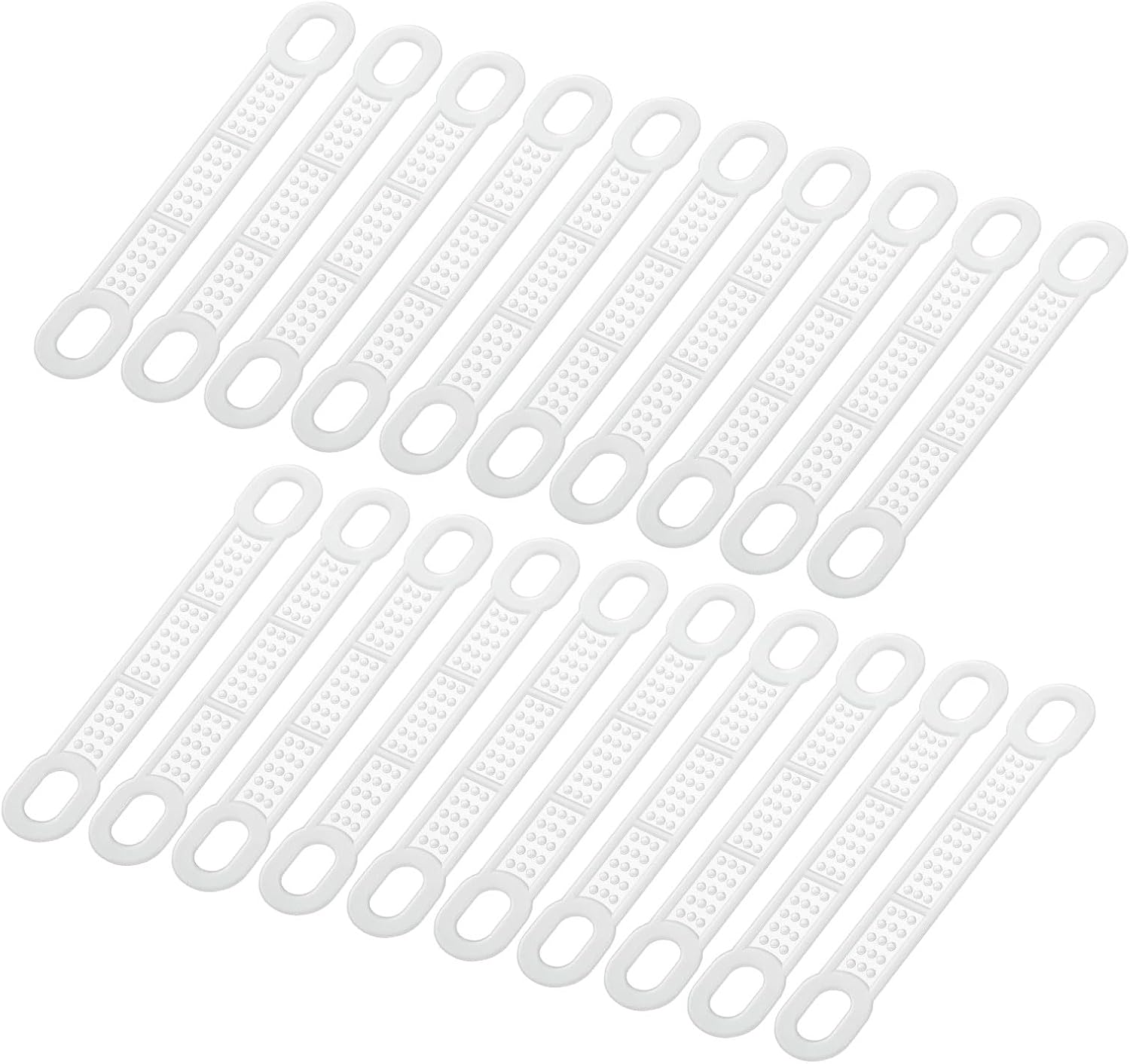 uxcell 50 tiras adhesivas de silicona antideslizantes para colgar ropa para perchas de madera y plástico, lechoso (3.94 x 0.47 pulgadas)