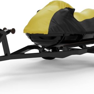 Funda impermeable para moto acuática compatible con SEA DOO RXP-X 2007-2010, color amarillonegro, remolcable, protege de la lluvia, el sol y mucho Funda impermeable para moto acuática compatible con SEA DOO RXP-X 2007-2010, color amarillonegro, remolcable, protege de la lluvia, el sol y mucho