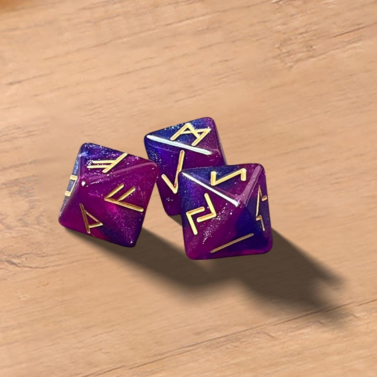 DYNWAVE Juego de 3 dados de acrílico de 12 caras, juego de mesa de dados poliédricos surtidos para juegos de rol, accesorio de adivinación, violeta
