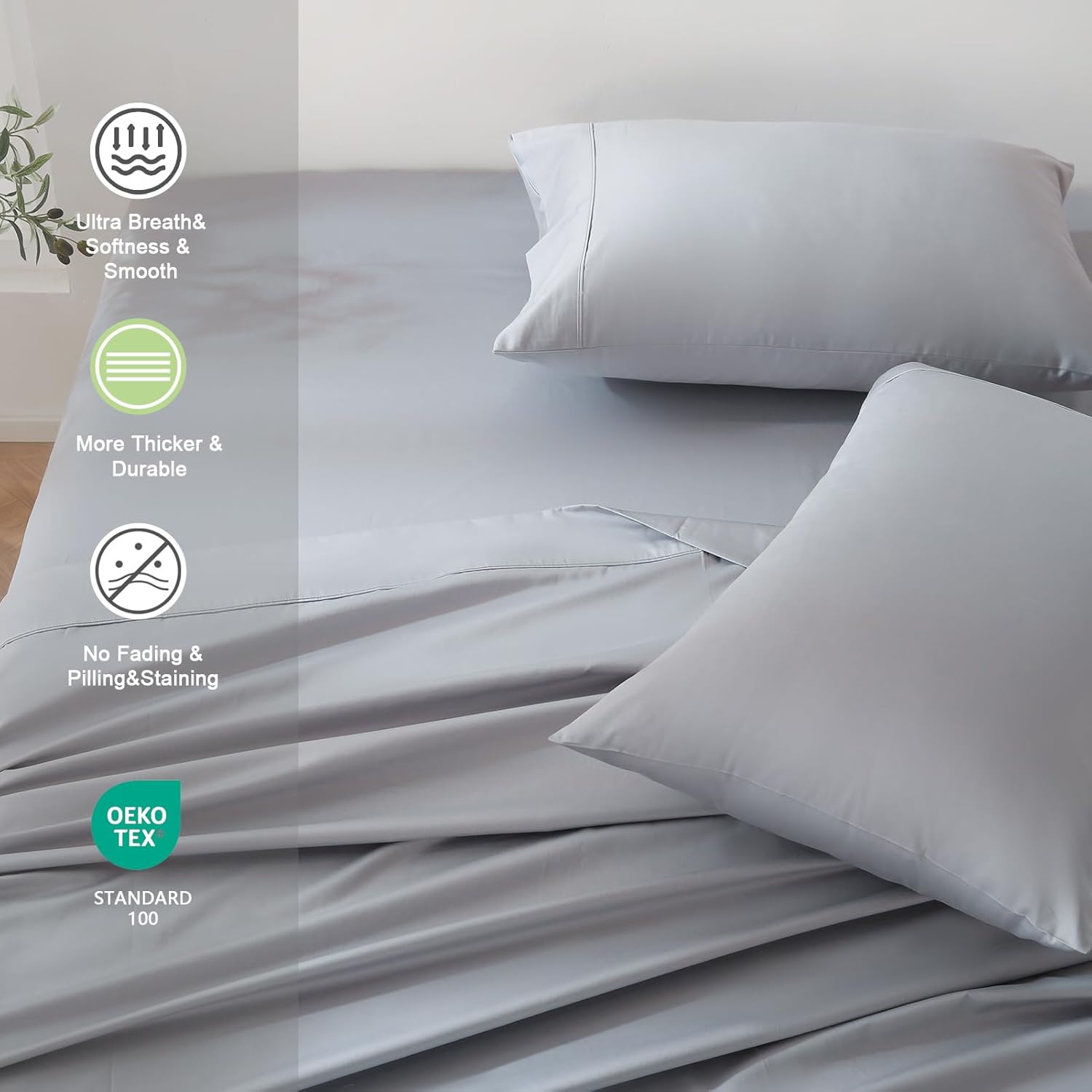 Bedlifes Juego de sábanas de 800 hilos 100% algodón de fibra extralarga, calidad egipcia, suave, transpirable, tejido satinado, de lujo, bolsillo