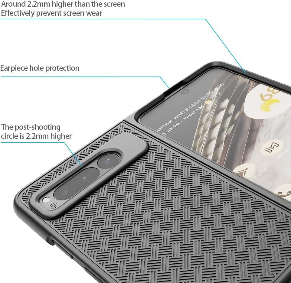 6goodeals Funda para teléfono con clip para cinturón para Google Pixel Fold 2023 G9FPL – con protector de pantalla, delgada, resistente, resistente,