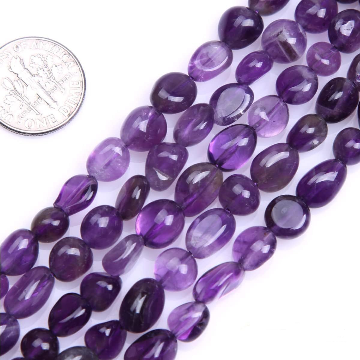 50 cuentas de amatista natural de 0.197-0.315 in de forma libre irregular de cuarzo de cristal caído, cuentas sueltas para hacer joyas, pulseras,