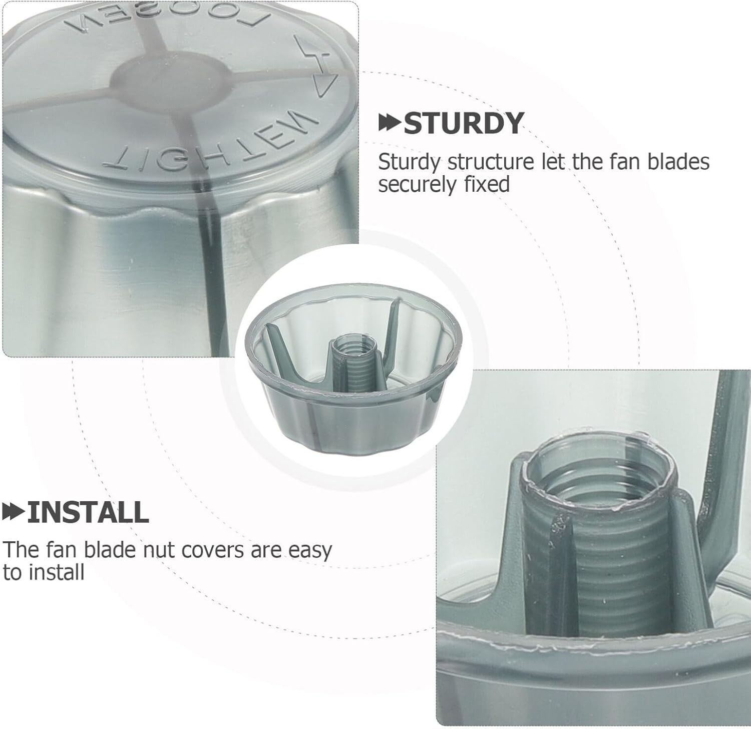 Angoily 5 piezas de cubiertas de tuerca de ventilador de plástico cubierta de tuerca de ventilador de mesa de repuesto para mesa de pie pedestal