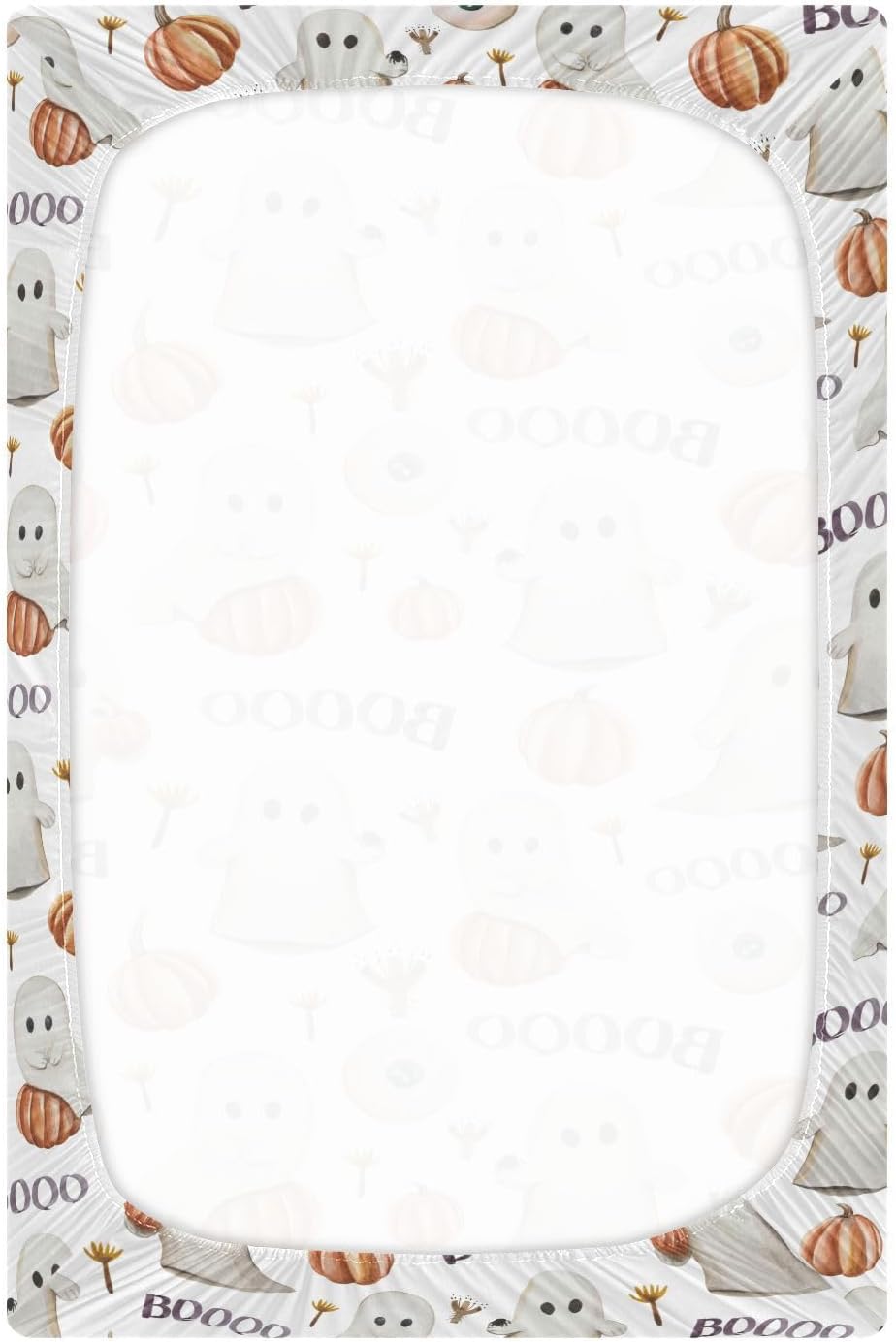Ghosts Pumpkins – Sábanas para cuna de Halloween, suaves, transpirables, ajustables, para cuna, para niñas y niños, 52 x 28 x 9 pulgadas