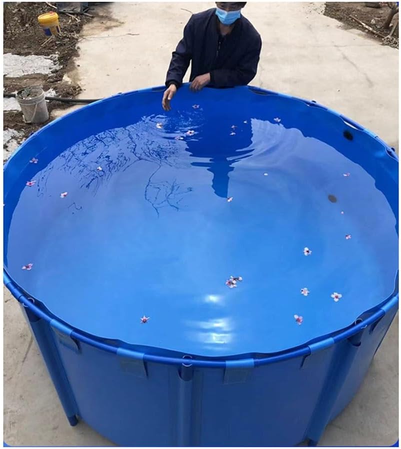 Piscina sobre el suelo, piscina redonda de lona para estanque de peces con soporte, acuario plegable grande, piscina infantil para cría de koi